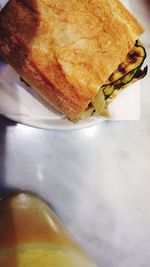 Close-up of bread in plate
