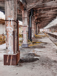 Empty corridor of historic building