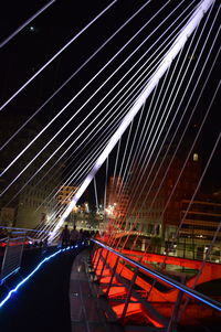 View of suspension bridge at night
