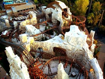 High angle view of frozen ice cream