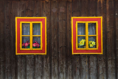 Traditional log cabin in orava region, slovakia.