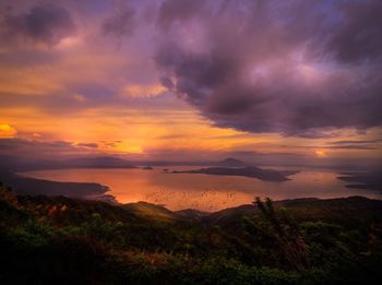 Scenic view of landscape against sky during sunset