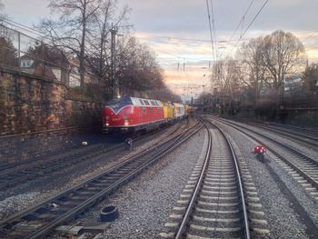 Train on railroad station platform