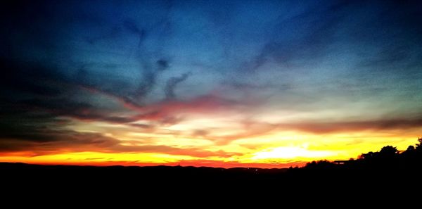 Scenic view of dramatic sky during sunset