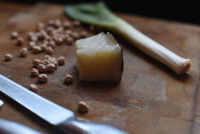 Close-up of food on table