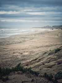 Scenic view of beach against sky