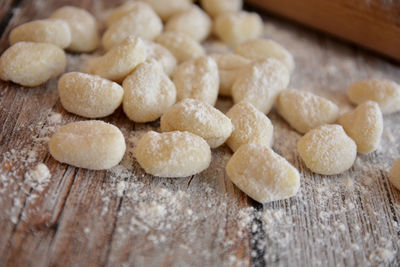 High angle view of bread on table