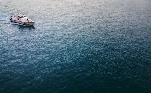 Boat sailing on sea