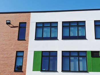 Low angle view of windows on building