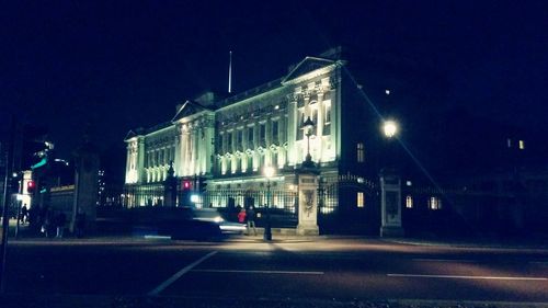 Illuminated street light at night