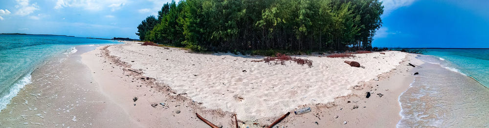 Panoramic view of beach against sky