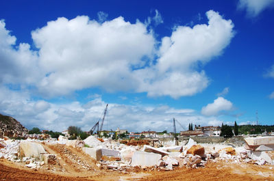 Panoramic view of buildings against sky