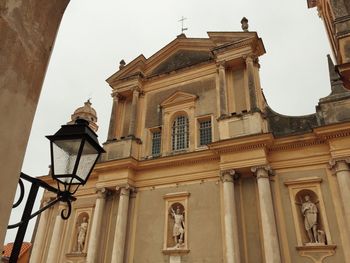 Low angle view of old building against sky