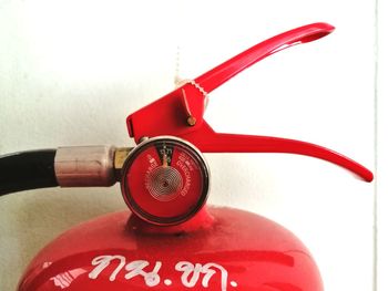 Close-up of red text