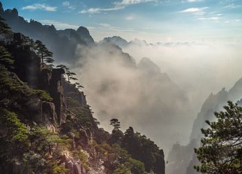 Panoramic view of mountains against sky