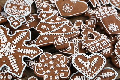 Full frame shot of gingerbread cookies