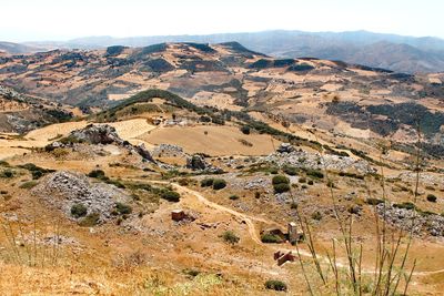 High angle view of landscape against sky