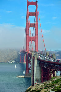 Golden gate bridge against sky