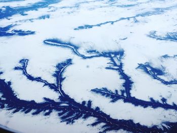 High angle view of frozen landscape