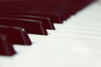 Close-up of piano keys