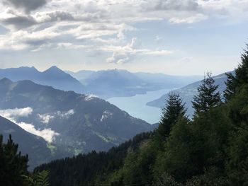 Scenic view of mountains against sky