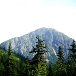 Scenic view of mountains against clear sky