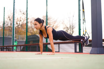 Woman exercising outdoors