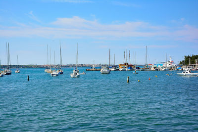 Boats in sea