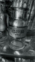 Close-up of glass jar