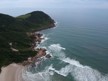 High angle view of beach against sky