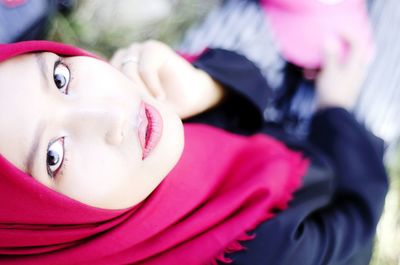 Close-up portrait of beautiful woman