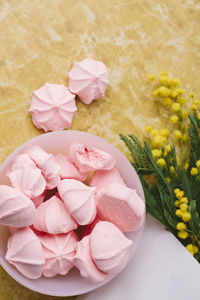 Close-up of sweet food in bowl on table