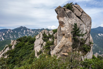 Scenic view of rocky mountains against sky