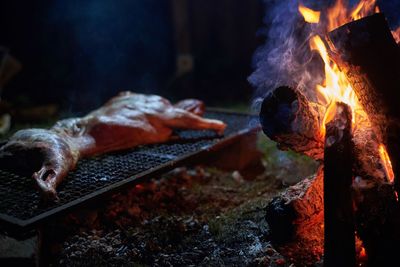 Close-up of bonfire