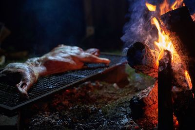 Close-up of bonfire