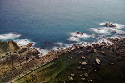 High angle view of beach