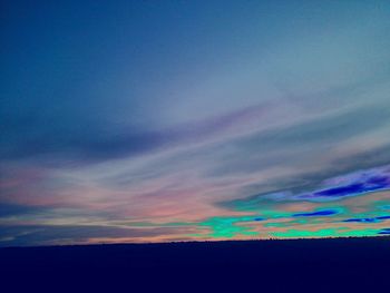 Scenic view of landscape against sky at sunset