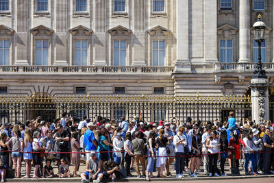 Group of people in front of building