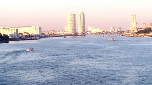 City skyline with waterfront
