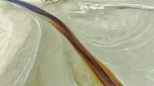 High angle view of water in sea