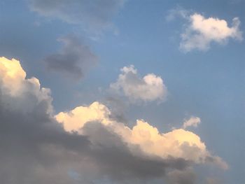 Low angle view of clouds in sky