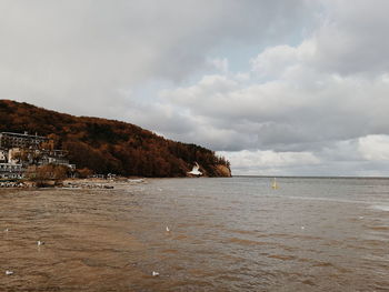 Scenic view of cloudy sky over sea