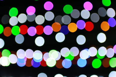 Full frame shot of illuminated lights at night
