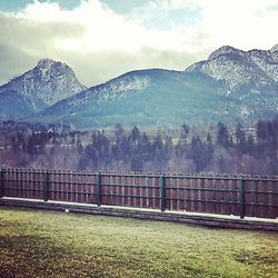 Scenic view of mountains against sky