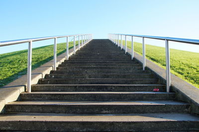 Staircase against clear sky