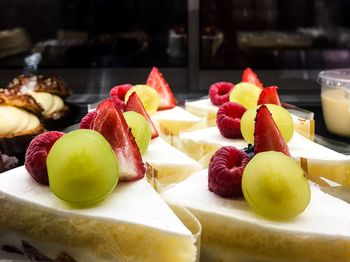 Close-up of fruits in plate