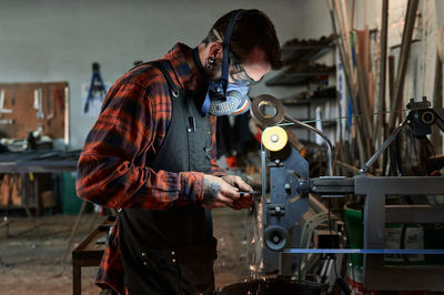 Man working at construction site