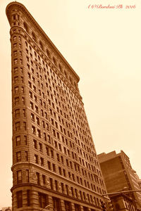 Low angle view of historic building against clear sky