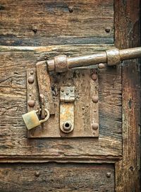 Close-up of old wooden door