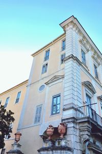 Low angle view of building against clear sky